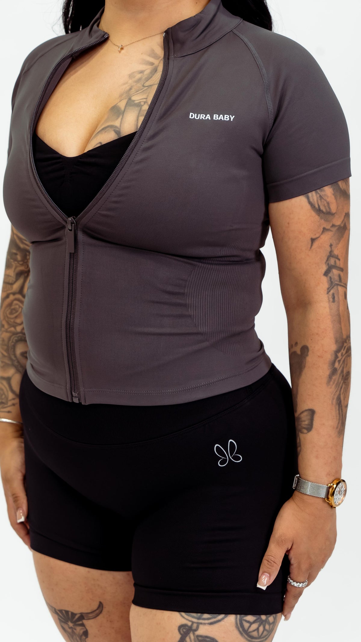 The Amour Zip Top Black